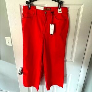 Judy Blue, Brand New High Waist Red Capris with bootcut legs